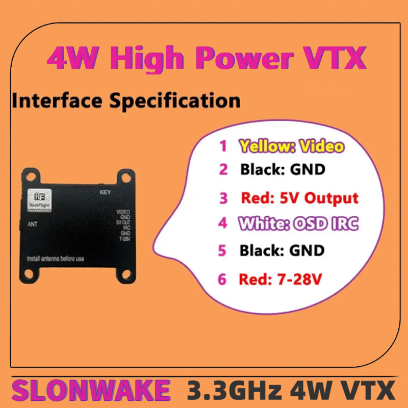 SLONWAKE FPV 3.3G 16CH 4000mW  - Fpv Drone Transmitter 评论和价格